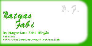 matyas fabi business card